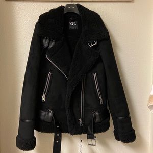 Zara Black Shearling Jacket